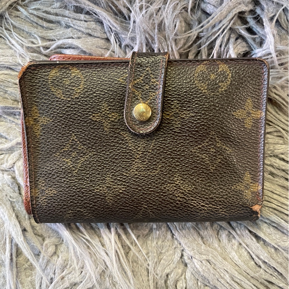 Monogram Small Wallet - Brown Coated Canvas with Gold Hardware